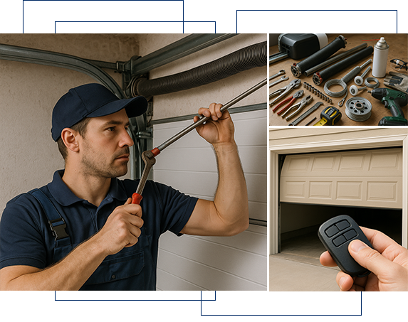 Just Garage Door Repair El Cajon CA – Right Time to Fix Door Springs Technician replacing garage door springs in El Cajon CA